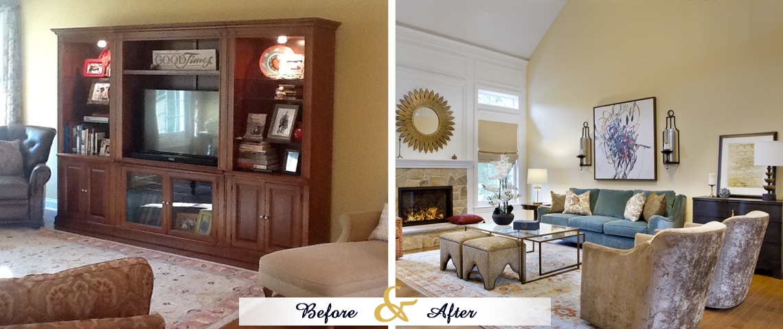 Lumberton Family Room Decorative Before After